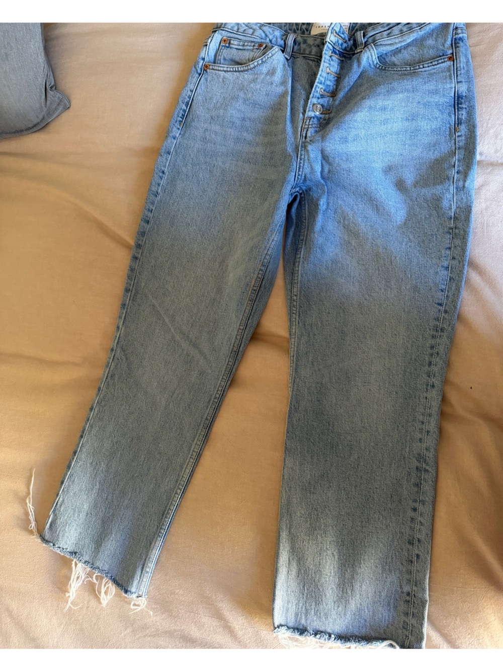 Topshop Light Blue Button-Fly Straight Jeans used